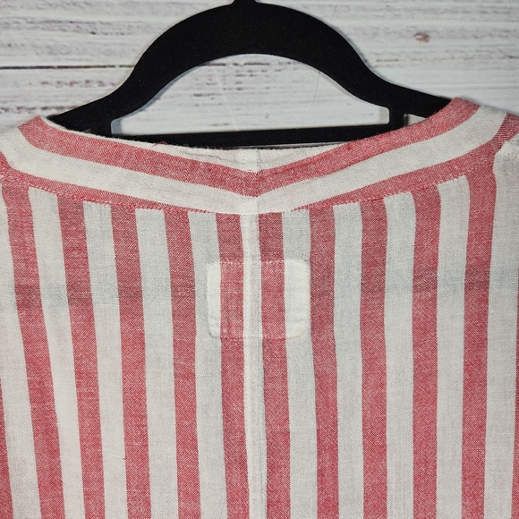 Rails Thea Carmine stripe button up tie top - Picture 14 of 15